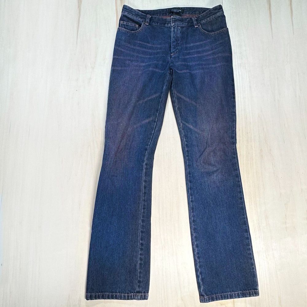 Kenneth Cole Reaction Women's Jeans Whiskered Blue w/ Red Fading 100%‎ Cotton 8